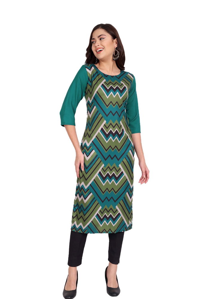 Crape Kurti 1 Regular Wear Crape Wholesale Printed Kurtis
